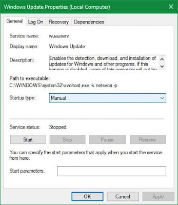 إصلاح خدمة Windows Update